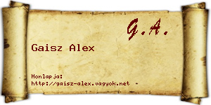 Gaisz Alex névjegykártya